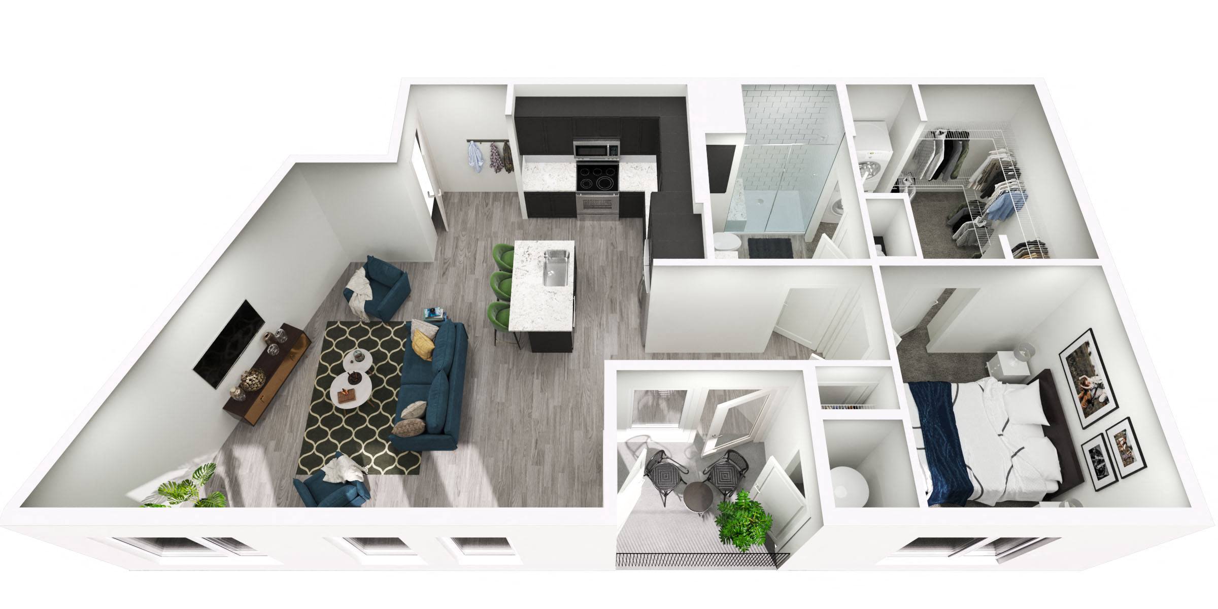 Floor plan layout diagram for 1C